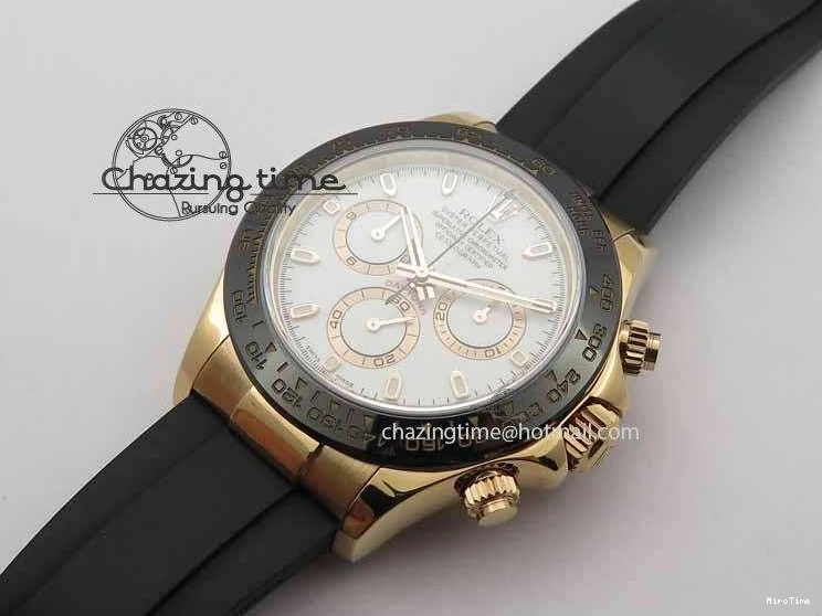 MiroTime 0110 Daytona 116515 Noob 1:1 Best Edition White Dial On Black Rubber Strap A7750 (Free Extra Strap) MultiPurpose 3739